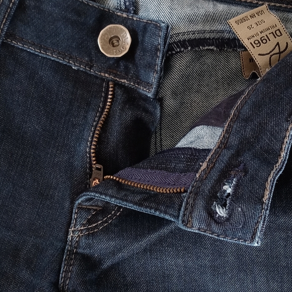 Women's DL1961 Jessica dark wash skinny zip pocket 25 high-end denim - Picture 6 of 15